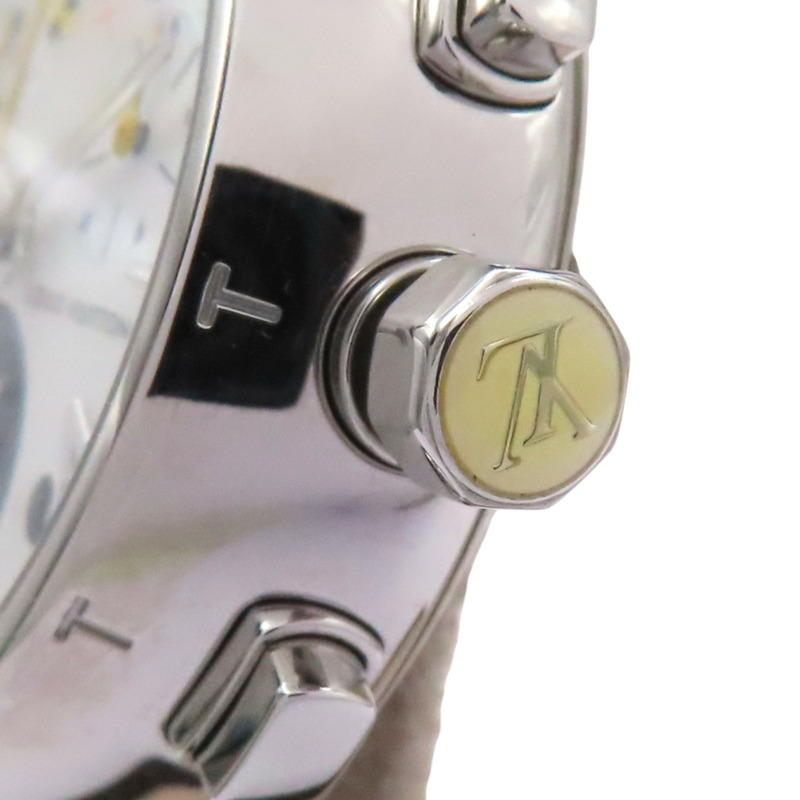 母貝錶盤 不鏽鋼 膠帶 Tambour Lovely Cup 腕錶【LOUIS VUITTON LV 路易威登】 Q132H-4