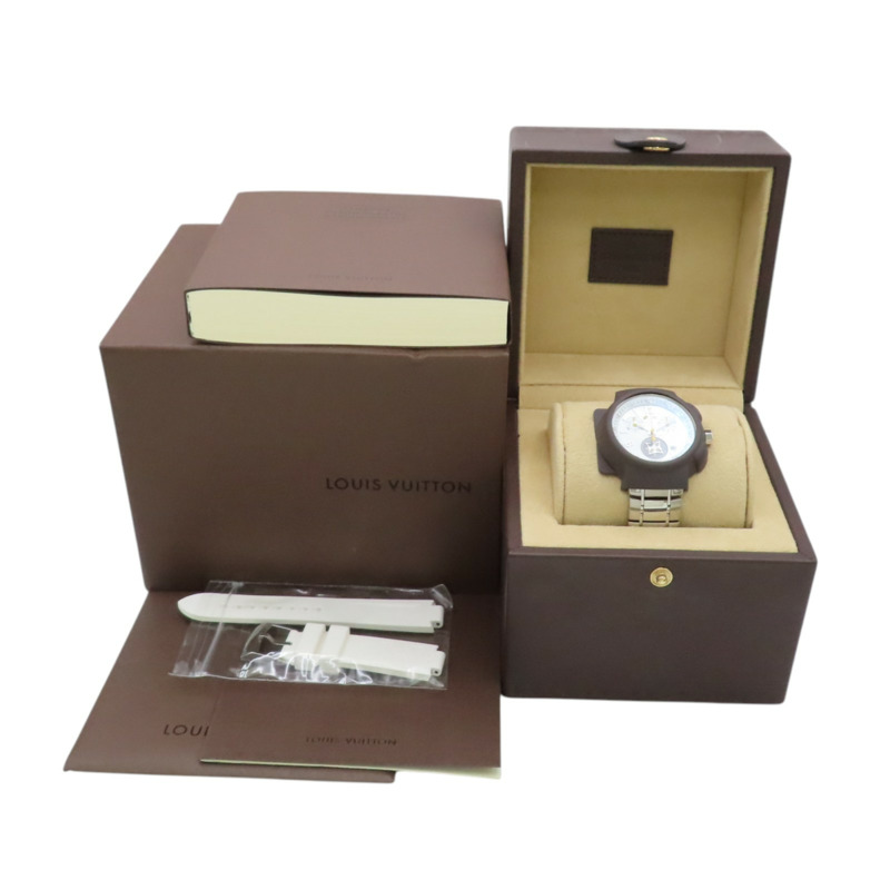 母貝錶盤 不鏽鋼 膠帶 Tambour Lovely Cup 腕錶【LOUIS VUITTON LV 路易威登】 Q132H-9