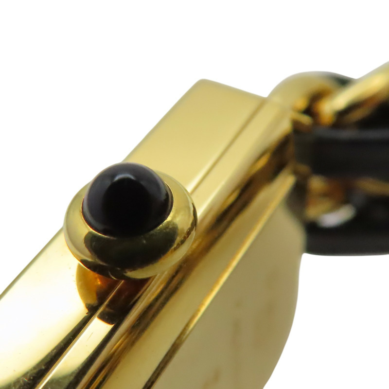 黑色錶盤 鍍金 皮革錶帶 Premiere S 石英腕錶【CHANEL 香奈兒】 H0001-4