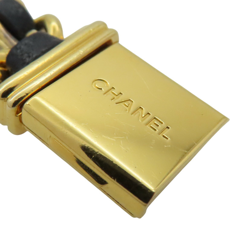 黑色錶盤 鍍金 皮革錶帶 Premiere S 石英腕錶【CHANEL 香奈兒】 H0001-11