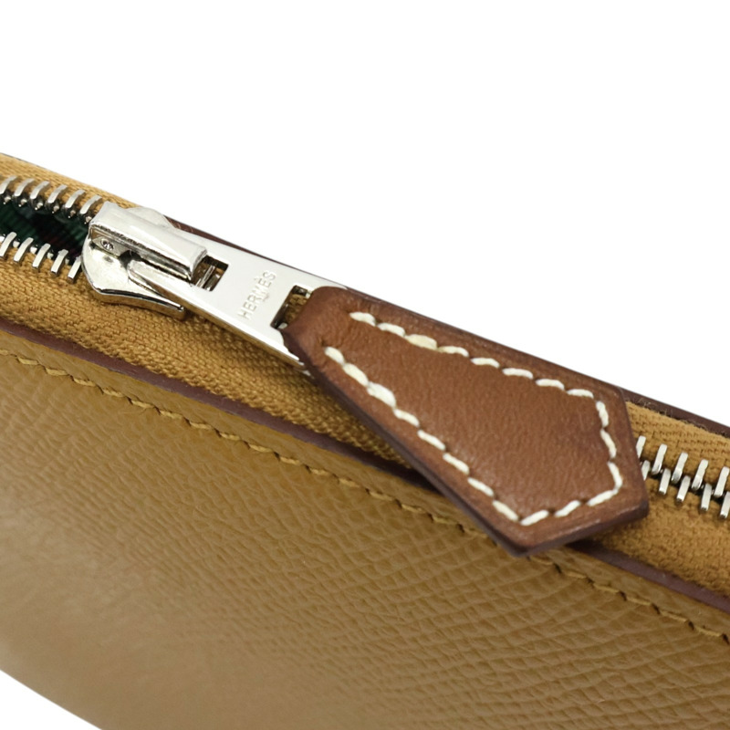 焦糖色 Togo Azap Silk'In Long 拉鍊 長夾 Z刻【HERMES 愛馬仕】 H077758CKAM-8