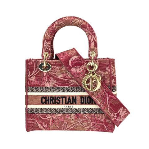 粉紅色 刺繡帆布 Lady D-Lite 两用包【Dior 迪奧 】 M0565ORWL_M33E