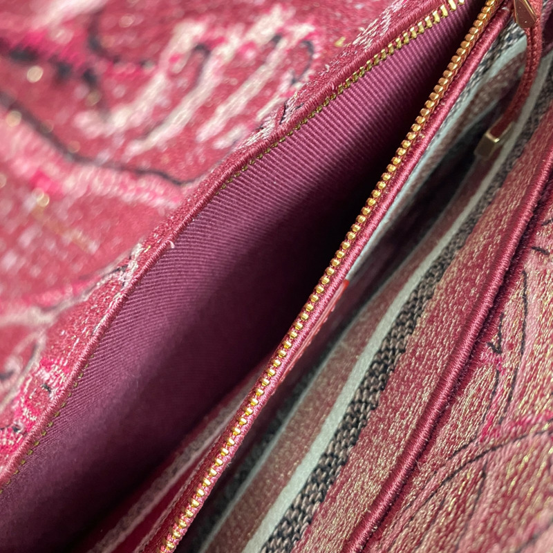 粉紅色 刺繡帆布 Lady D-Lite 两用包【Dior 迪奧 】 M0565ORWL_M33E-4