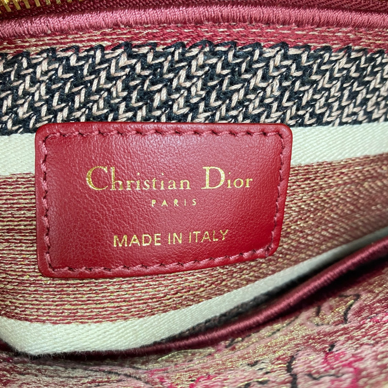 粉紅色 刺繡帆布 Lady D-Lite 两用包【Dior 迪奧 】 M0565ORWL_M33E-5