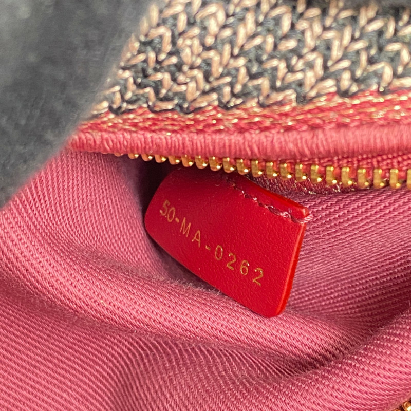 粉紅色 刺繡帆布 Lady D-Lite 两用包【Dior 迪奧 】 M0565ORWL_M33E-6