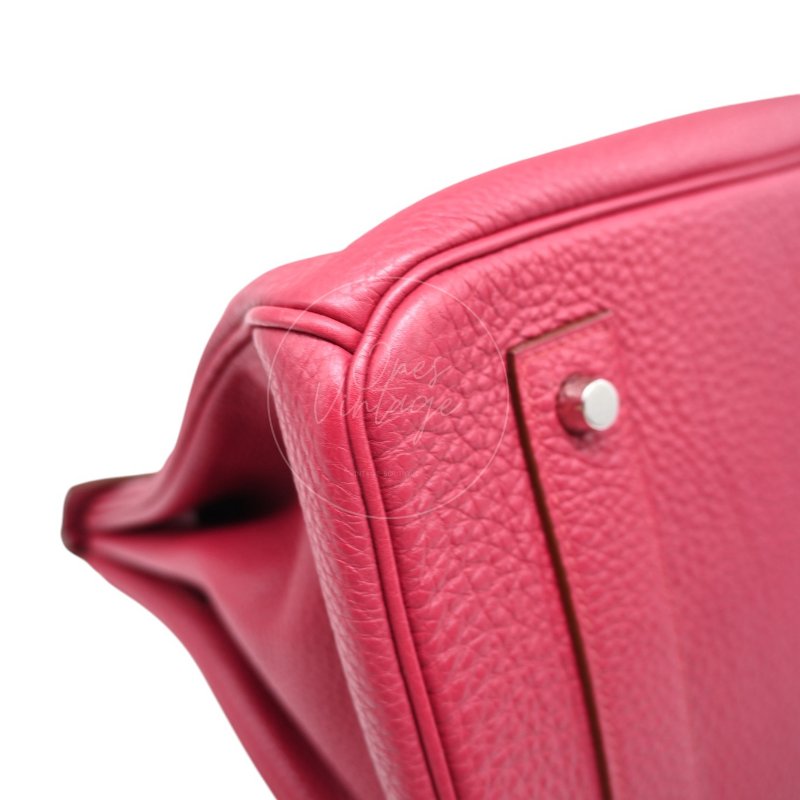 中古 愛馬仕 Hermès JPG Shoulder Birkin 42 銀色五金 Rubis 紅寶石色手袋-11