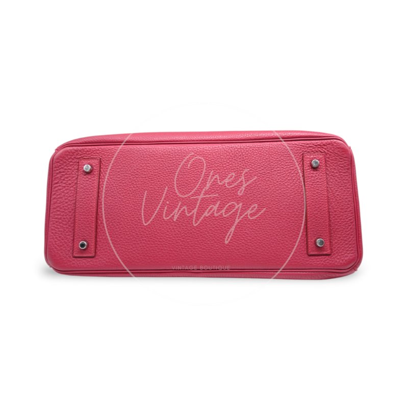 中古 愛馬仕 Hermès JPG Shoulder Birkin 42 銀色五金 Rubis 紅寶石色手袋-19