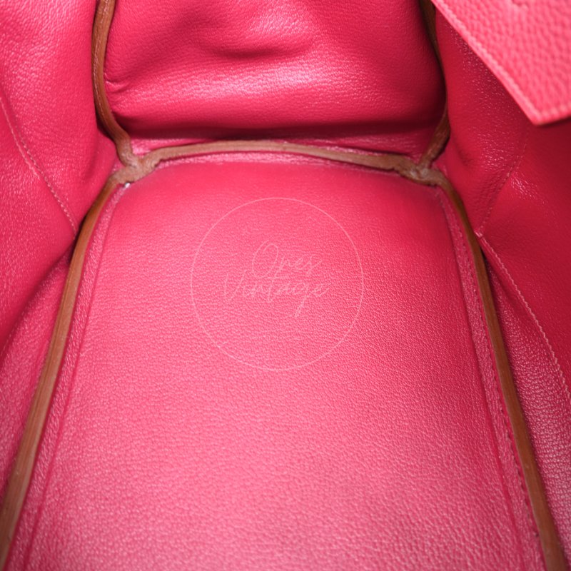 中古 愛馬仕 Hermès JPG Shoulder Birkin 42 銀色五金 Rubis 紅寶石色手袋-21