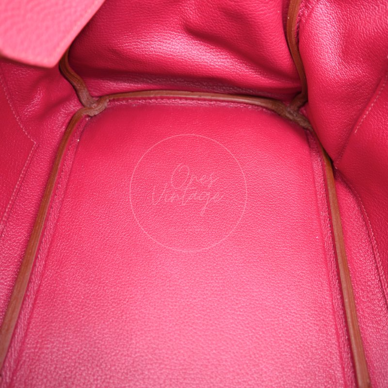 中古 愛馬仕 Hermès JPG Shoulder Birkin 42 銀色五金 Rubis 紅寶石色手袋-22