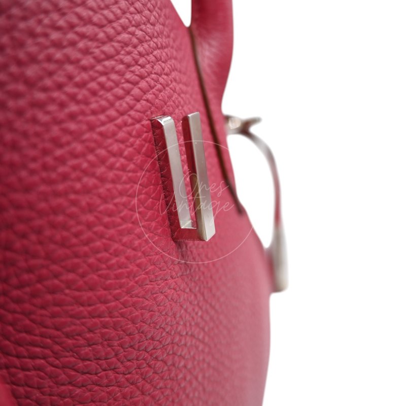 中古 愛馬仕 Hermès JPG Shoulder Birkin 42 銀色五金 Rubis 紅寶石色手袋-29