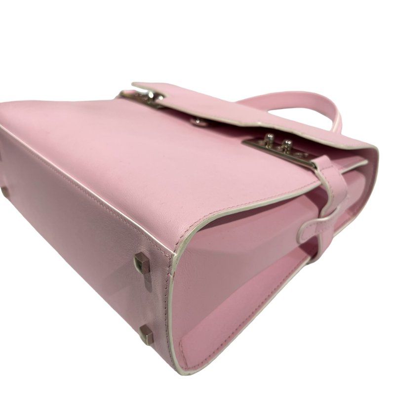DELVAUX Calfskin Leather Tempete MM Shoulder Bag Pink GHW-5