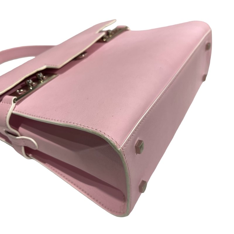DELVAUX Calfskin Leather Tempete MM Shoulder Bag Pink GHW-6