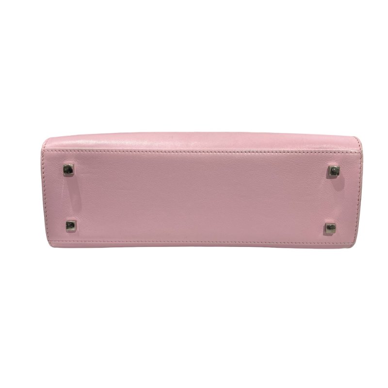 DELVAUX Calfskin Leather Tempete MM Shoulder Bag Pink GHW-7