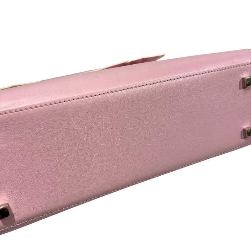 DELVAUX Calfskin Leather Tempete MM Shoulder Bag Pink GHW-10