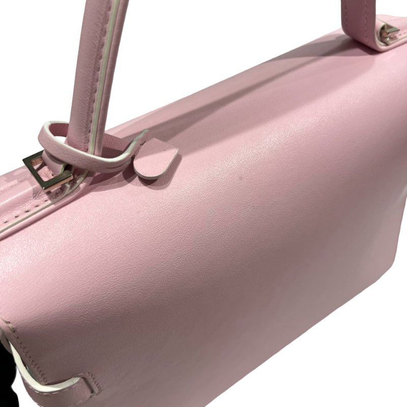 DELVAUX Calfskin Leather Tempete MM Shoulder Bag Pink GHW-11