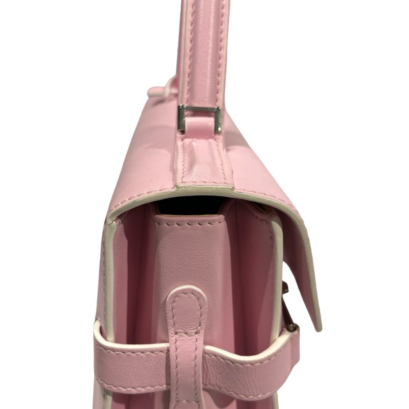 DELVAUX Calfskin Leather Tempete MM Shoulder Bag Pink GHW-13