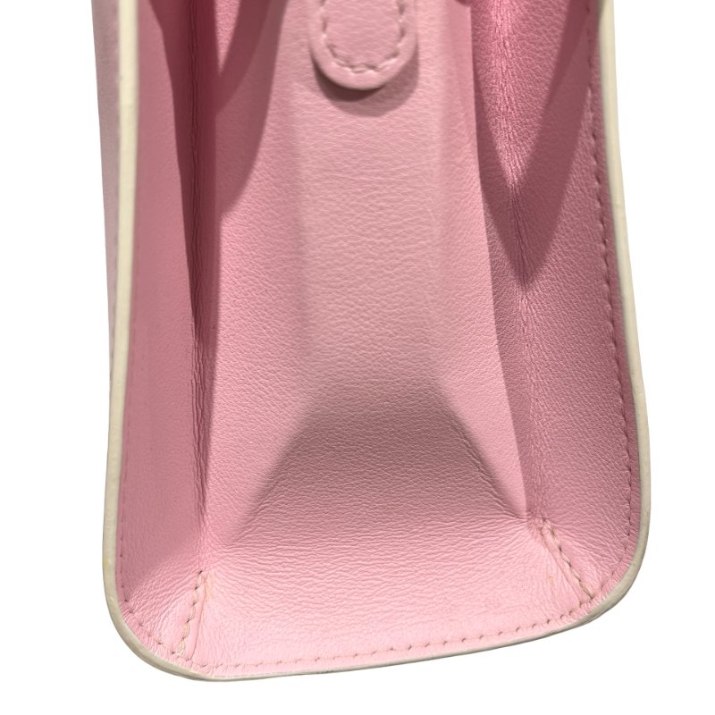 DELVAUX Calfskin Leather Tempete MM Shoulder Bag Pink GHW-14