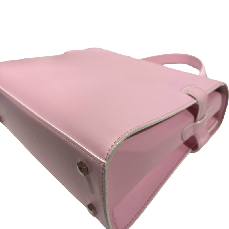 DELVAUX Calfskin Leather Tempete MM Shoulder Bag Pink GHW-19