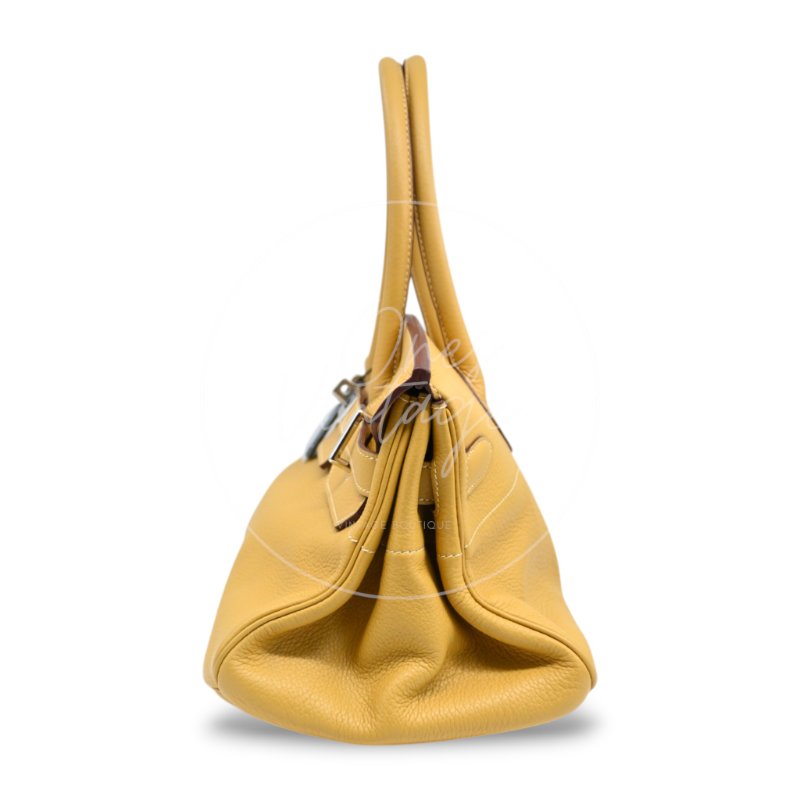 中古 愛馬仕 Hermès JPG Shoulder Birkin 42 2C Curry 咖哩色 銀色五金 印記 Square L 手袋-3