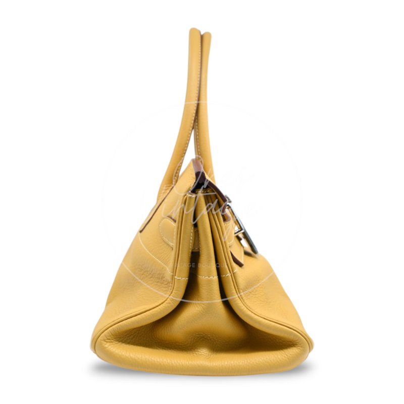 中古 愛馬仕 Hermès JPG Shoulder Birkin 42 2C Curry 咖哩色 銀色五金 印記 Square L 手袋-5