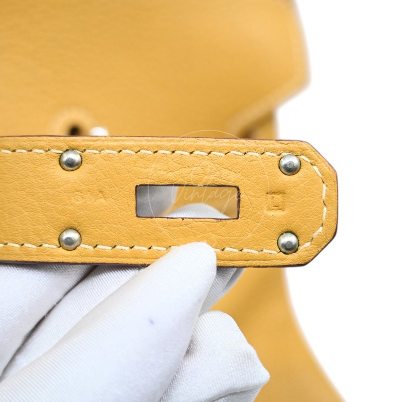 中古 愛馬仕 Hermès JPG Shoulder Birkin 42 2C Curry 咖哩色 銀色五金 印記 Square L 手袋-7