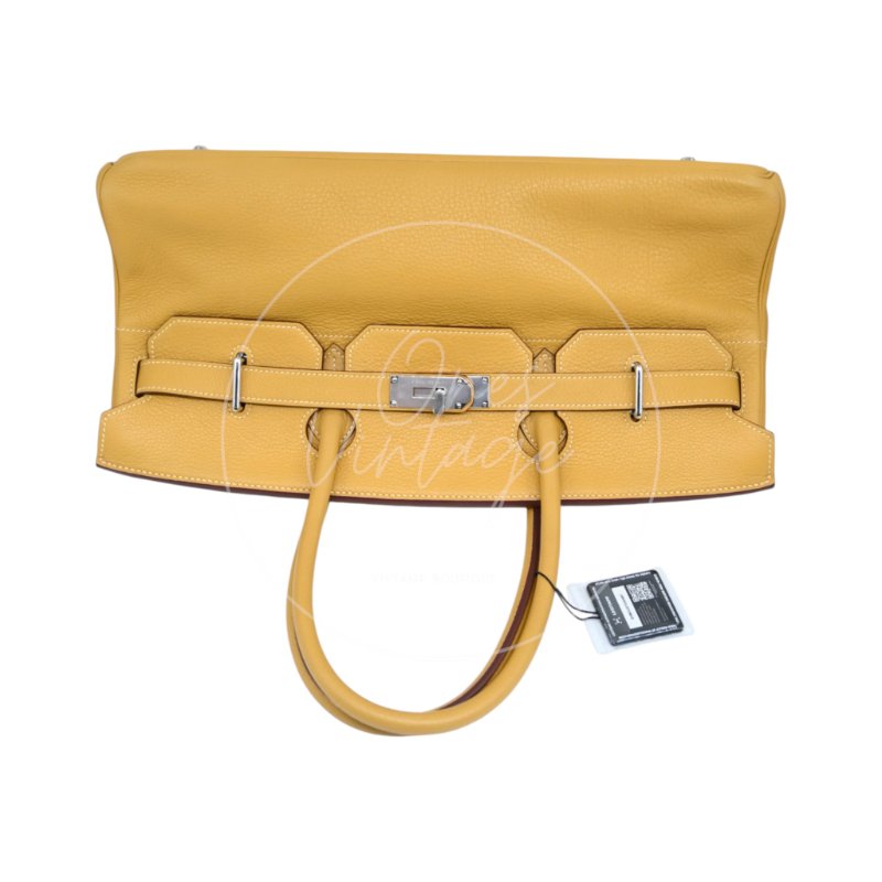 中古 愛馬仕 Hermès JPG Shoulder Birkin 42 2C Curry 咖哩色 銀色五金 印記 Square L 手袋-8