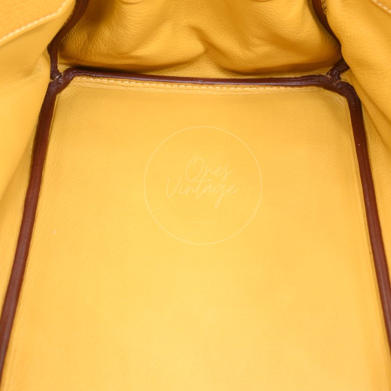 中古 愛馬仕 Hermès JPG Shoulder Birkin 42 2C Curry 咖哩色 銀色五金 印記 Square L 手袋-24