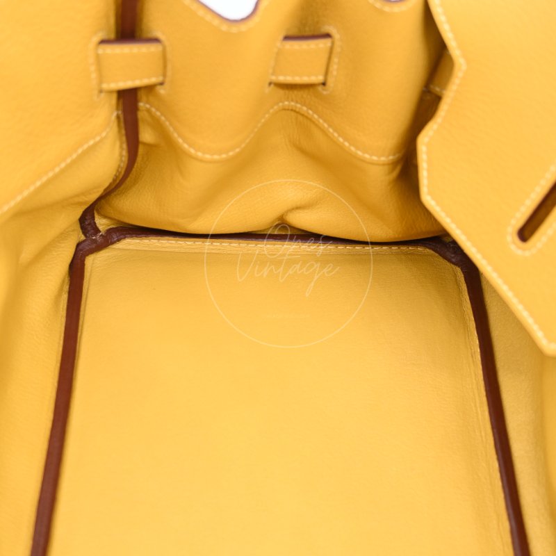 中古 愛馬仕 Hermès JPG Shoulder Birkin 42 2C Curry 咖哩色 銀色五金 印記 Square L 手袋-25