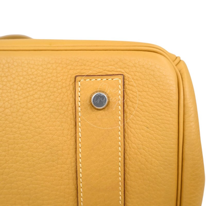 中古 愛馬仕 Hermès JPG Shoulder Birkin 42 2C Curry 咖哩色 銀色五金 印記 Square L 手袋-28