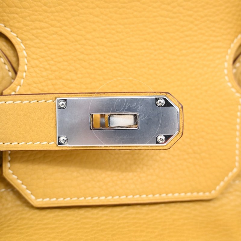 中古 愛馬仕 Hermès JPG Shoulder Birkin 42 2C Curry 咖哩色 銀色五金 印記 Square L 手袋-30