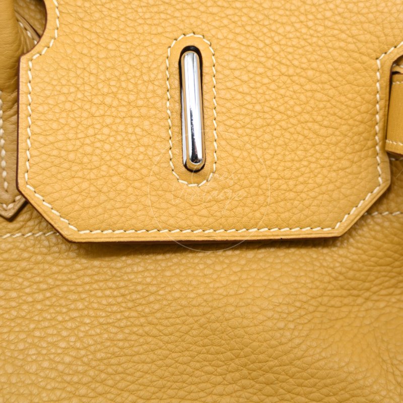 中古 愛馬仕 Hermès JPG Shoulder Birkin 42 2C Curry 咖哩色 銀色五金 印記 Square L 手袋-33