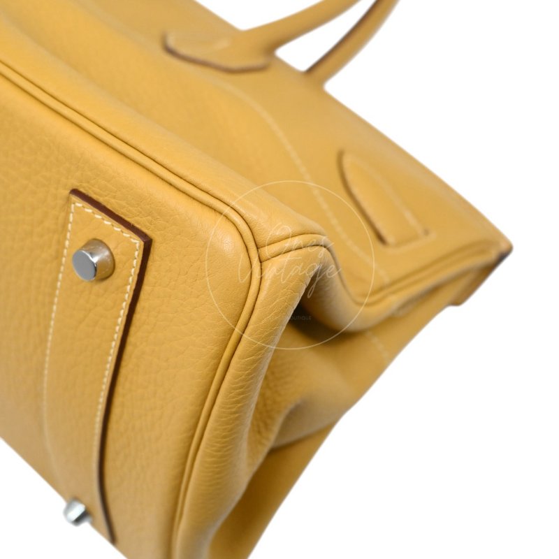 中古 愛馬仕 Hermès JPG Shoulder Birkin 42 2C Curry 咖哩色 銀色五金 印記 Square L 手袋-45