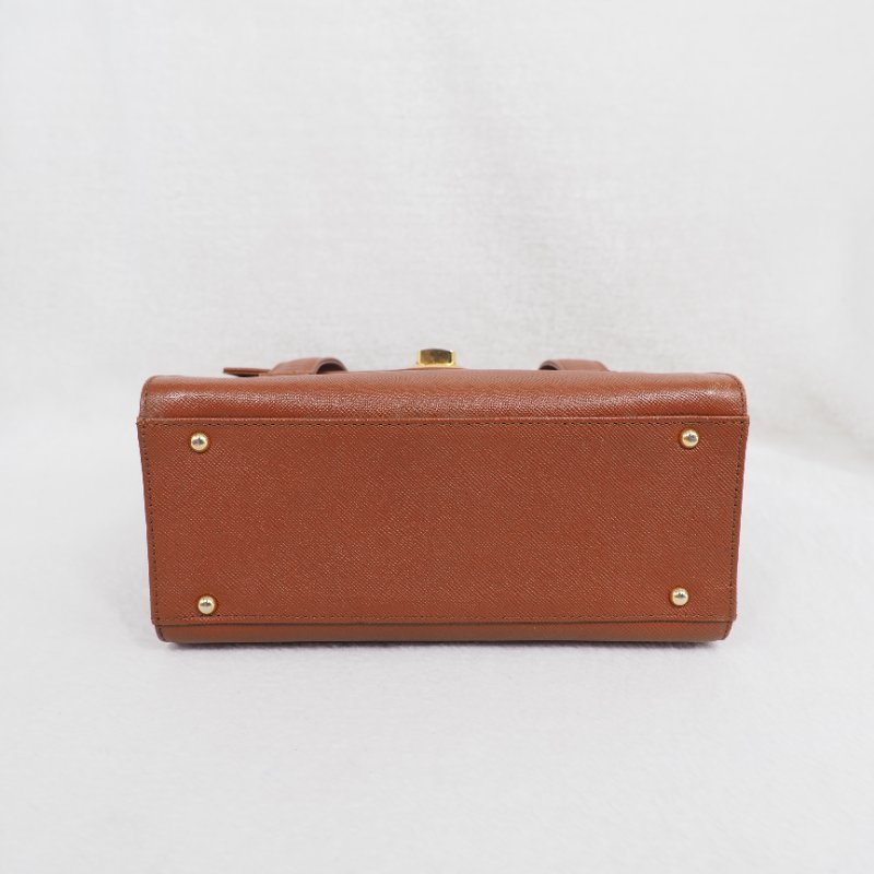 GIVENCHY 金圈手提包 焦糖色-5