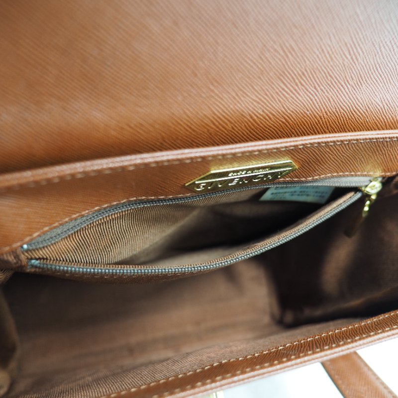 GIVENCHY 金圈手提包 焦糖色-12