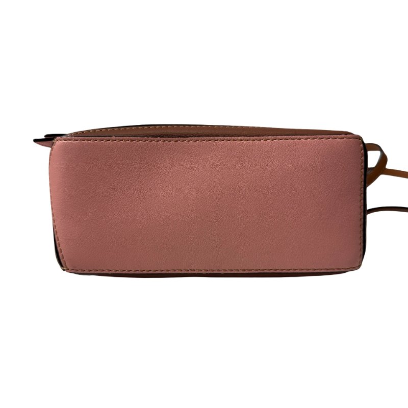 Loewe Calfskin Leather Puzzle Mini Cross Body Bag Brown Pink GHW-3