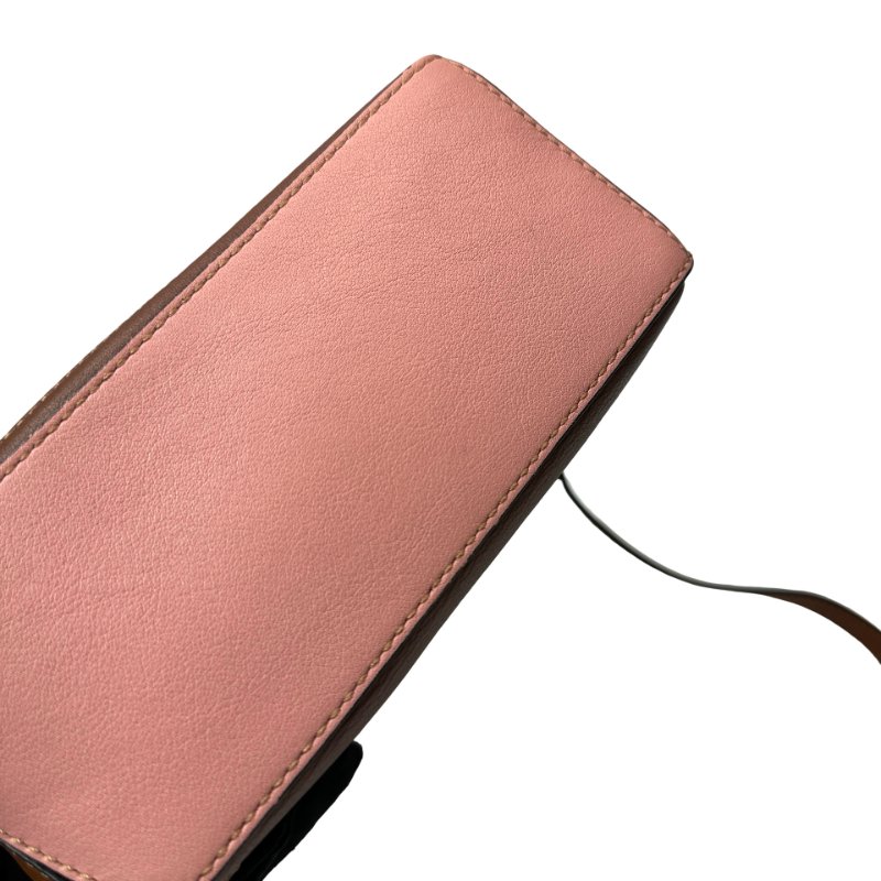 Loewe Calfskin Leather Puzzle Mini Cross Body Bag Brown Pink GHW-13