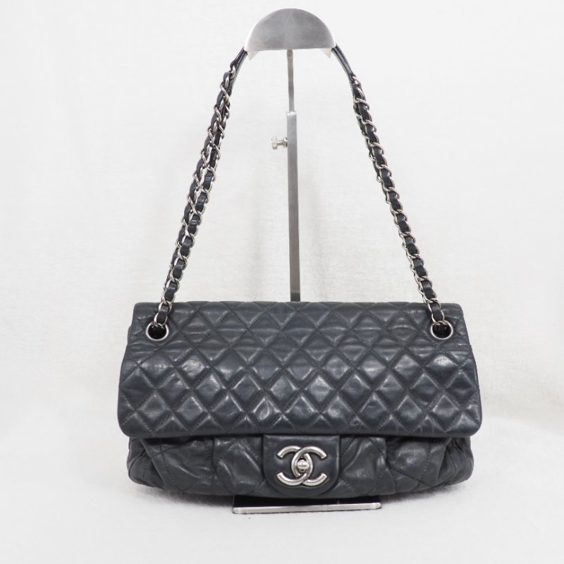 CHANEL 炭灰色 flap bag-0
