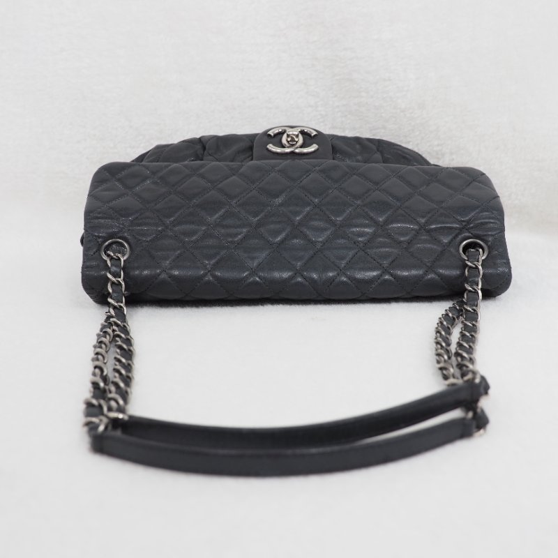 CHANEL 炭灰色 flap bag-4