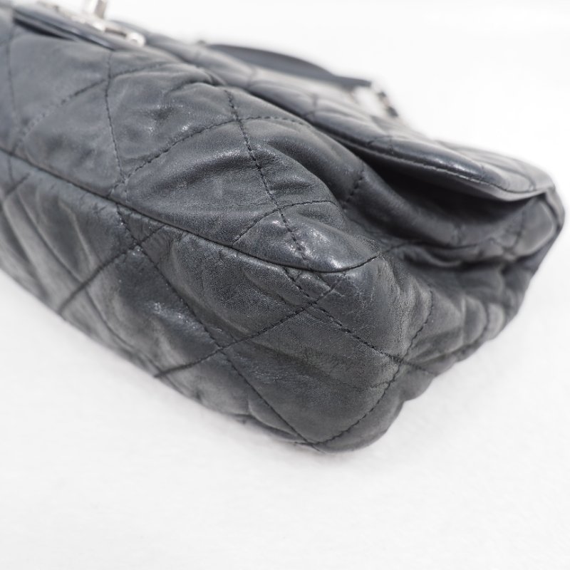 CHANEL 炭灰色 flap bag-7