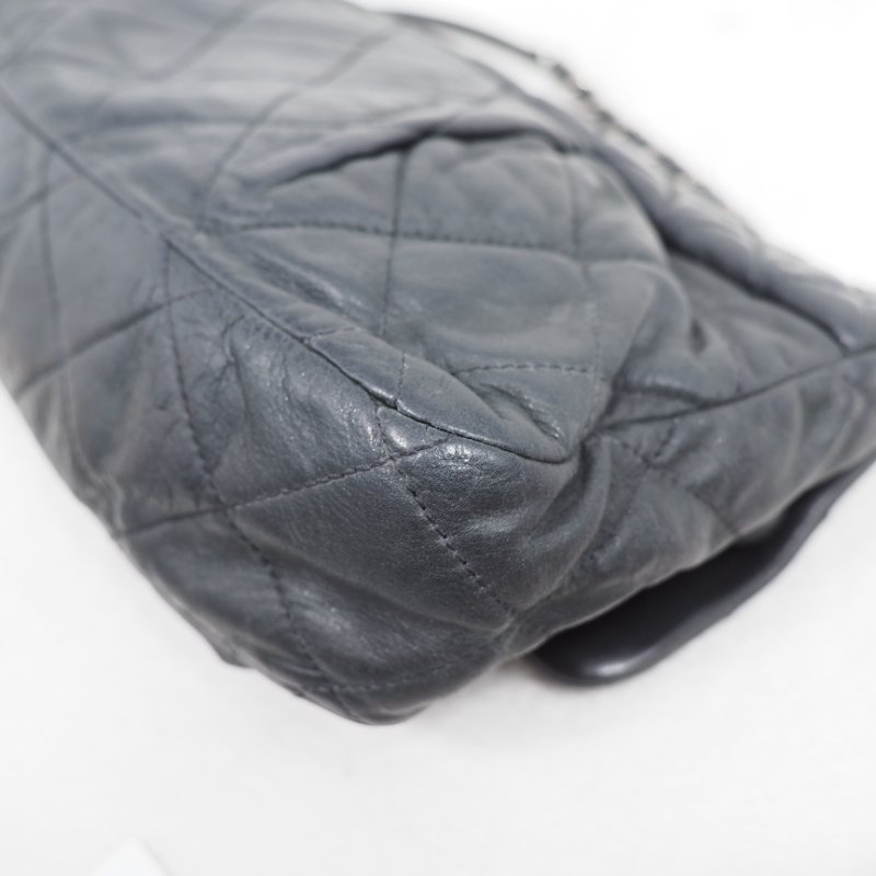 CHANEL 炭灰色 flap bag-9