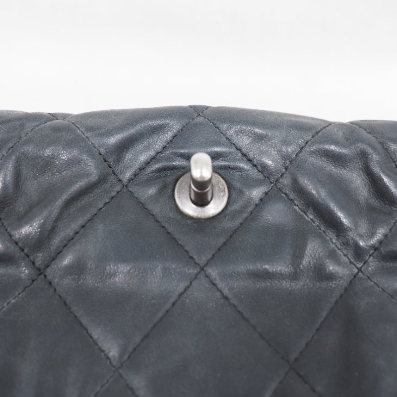 CHANEL 炭灰色 flap bag-14