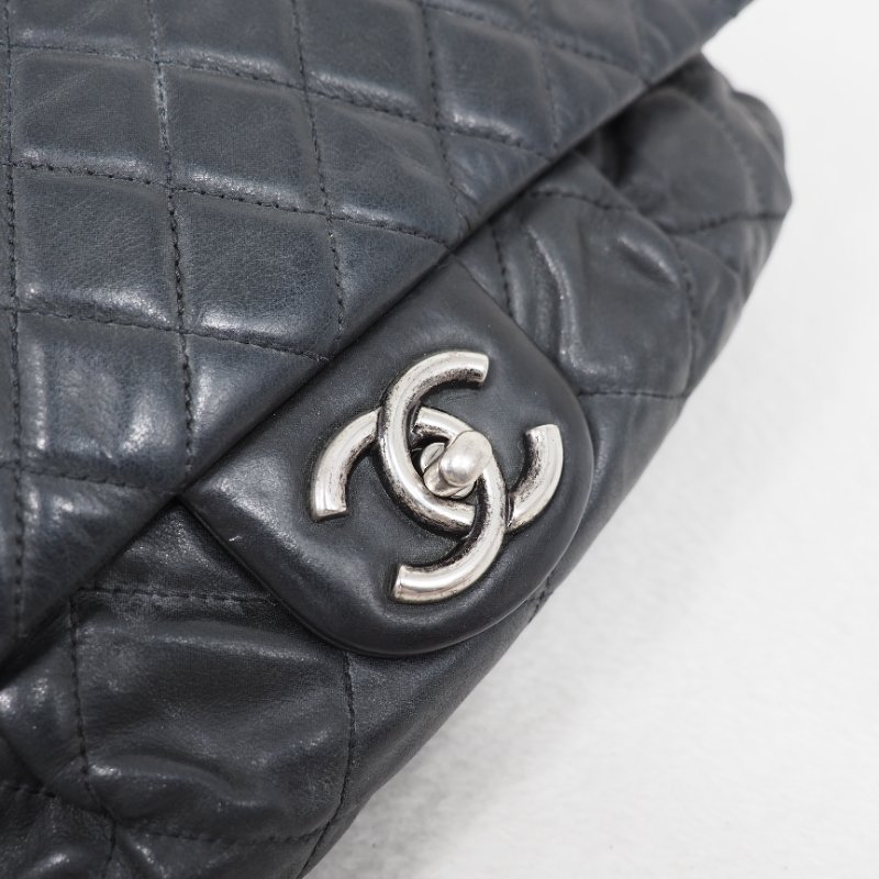CHANEL 炭灰色 flap bag-16