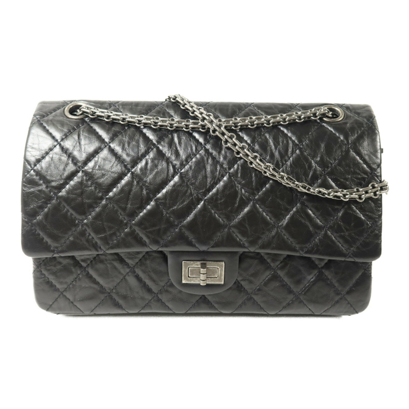 CHANEL 牛皮皮革2.55 28cm鏈帶手挽肩背兩用袋-0