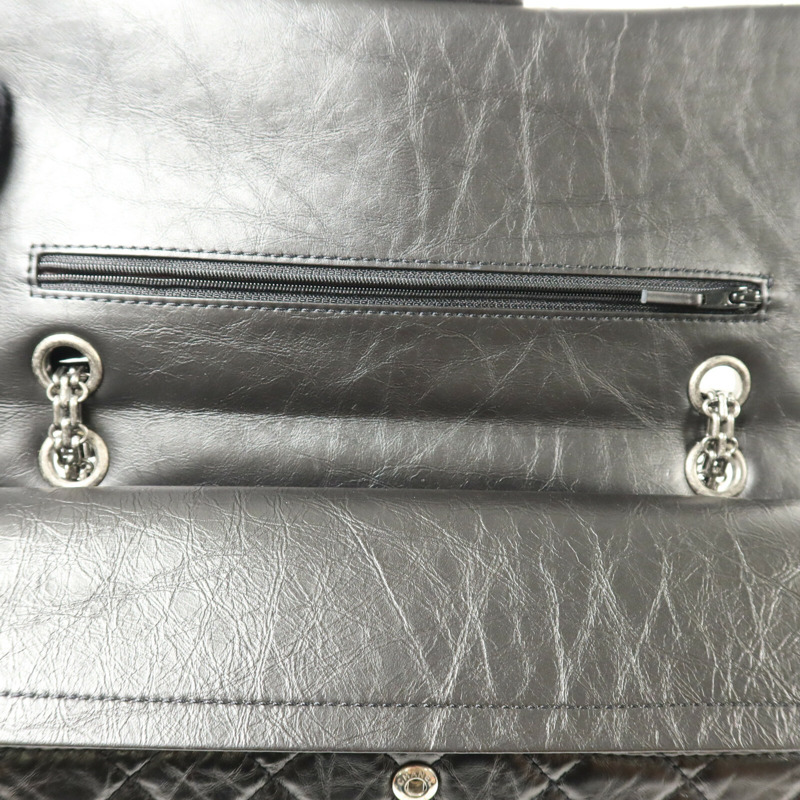 CHANEL 牛皮皮革2.55 28cm鏈帶手挽肩背兩用袋-14