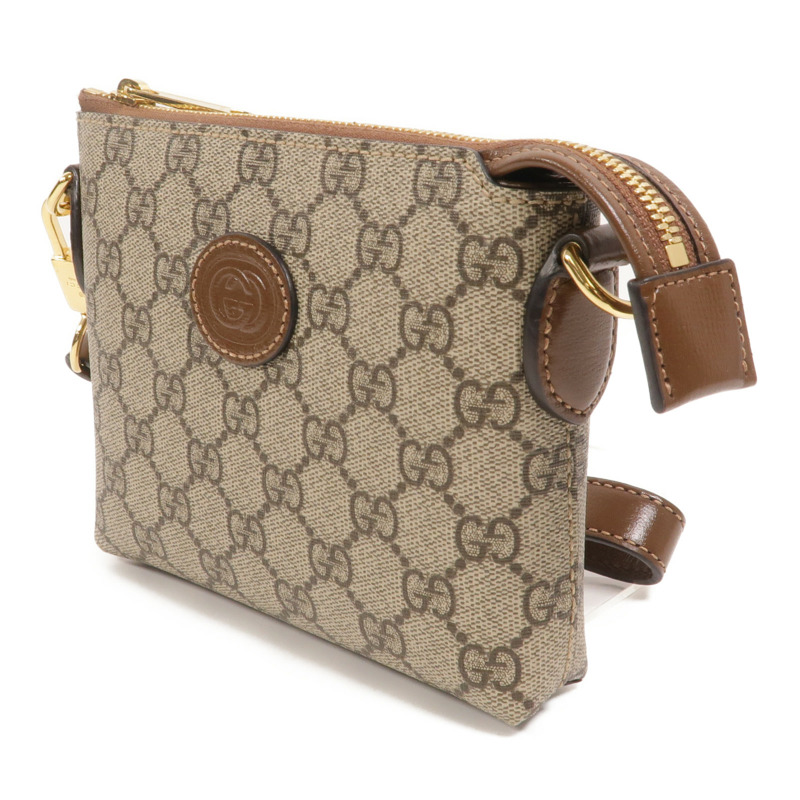 GUCCI 塗層帆布Interlocking G Messenger手挽肩背兩用袋-2