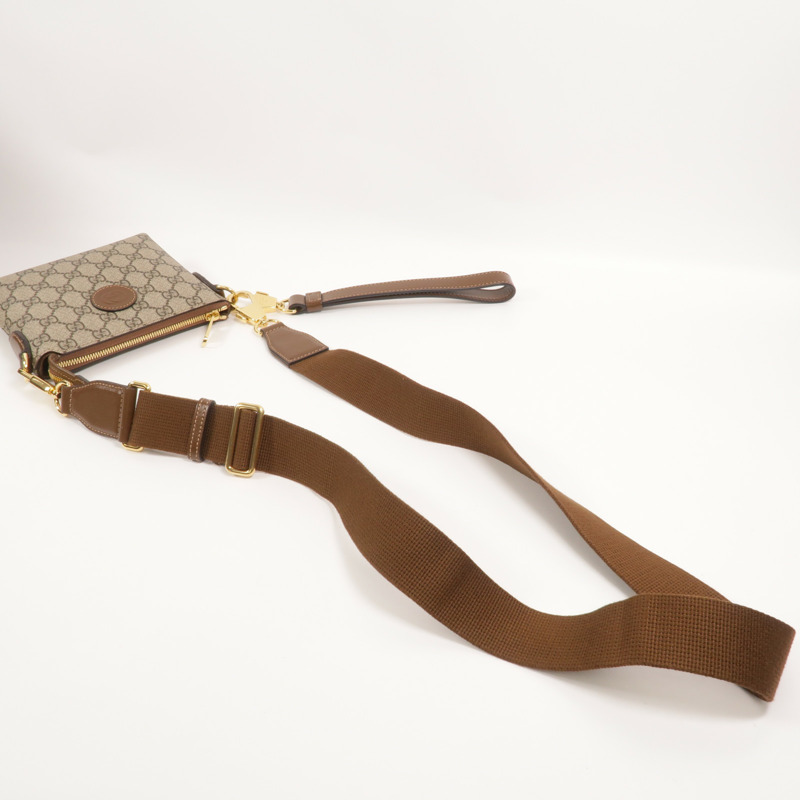 GUCCI 塗層帆布Interlocking G Messenger手挽肩背兩用袋-7