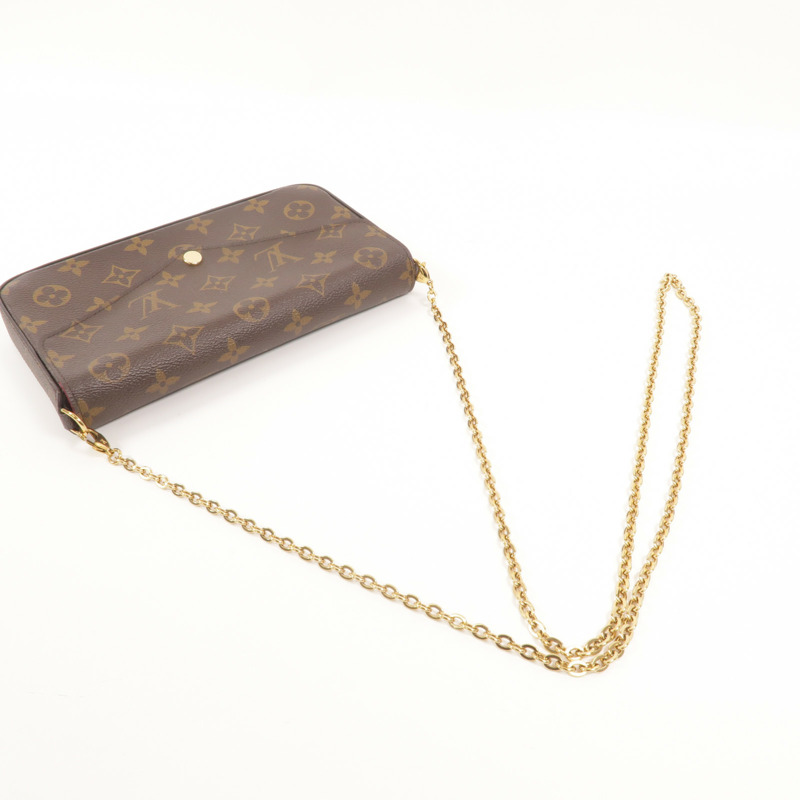 LOUIS VUITTON Monogram Pochette Felicie鏈帶肩背袋-8