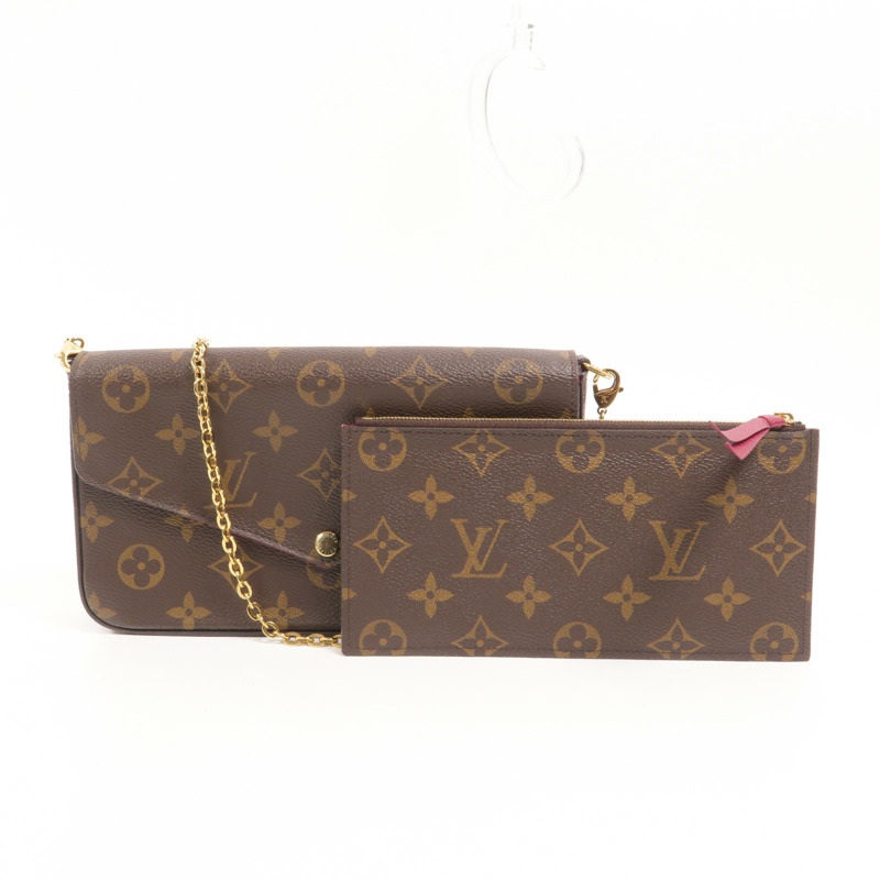 LOUIS VUITTON Monogram Pochette Felicie鏈帶肩背袋-9