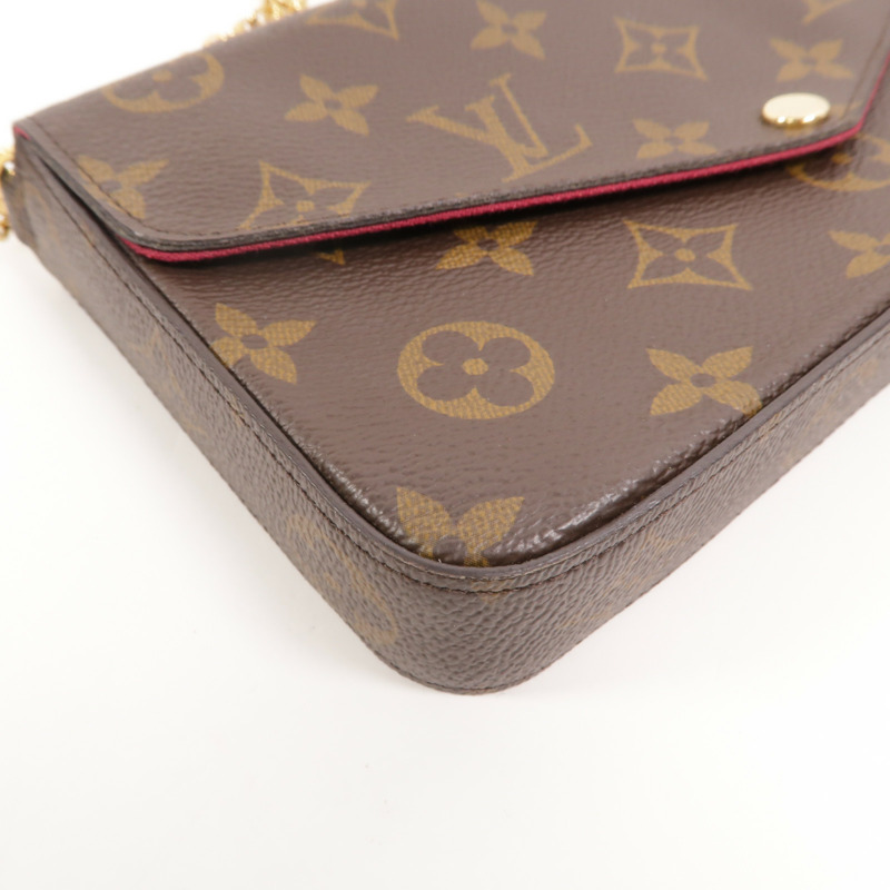 LOUIS VUITTON Monogram Pochette Felicie鏈帶肩背袋-10