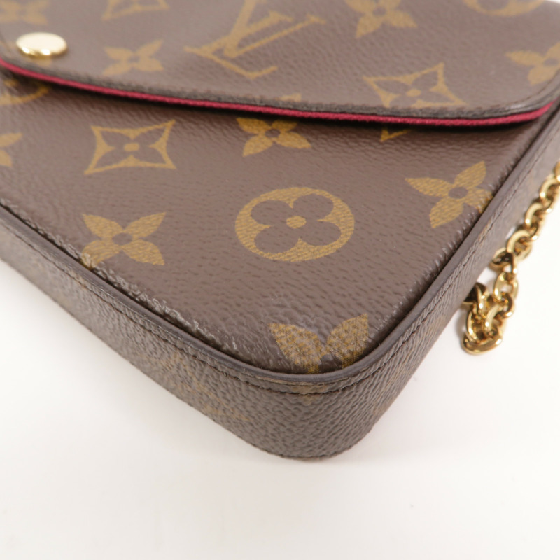 LOUIS VUITTON Monogram Pochette Felicie鏈帶肩背袋-11